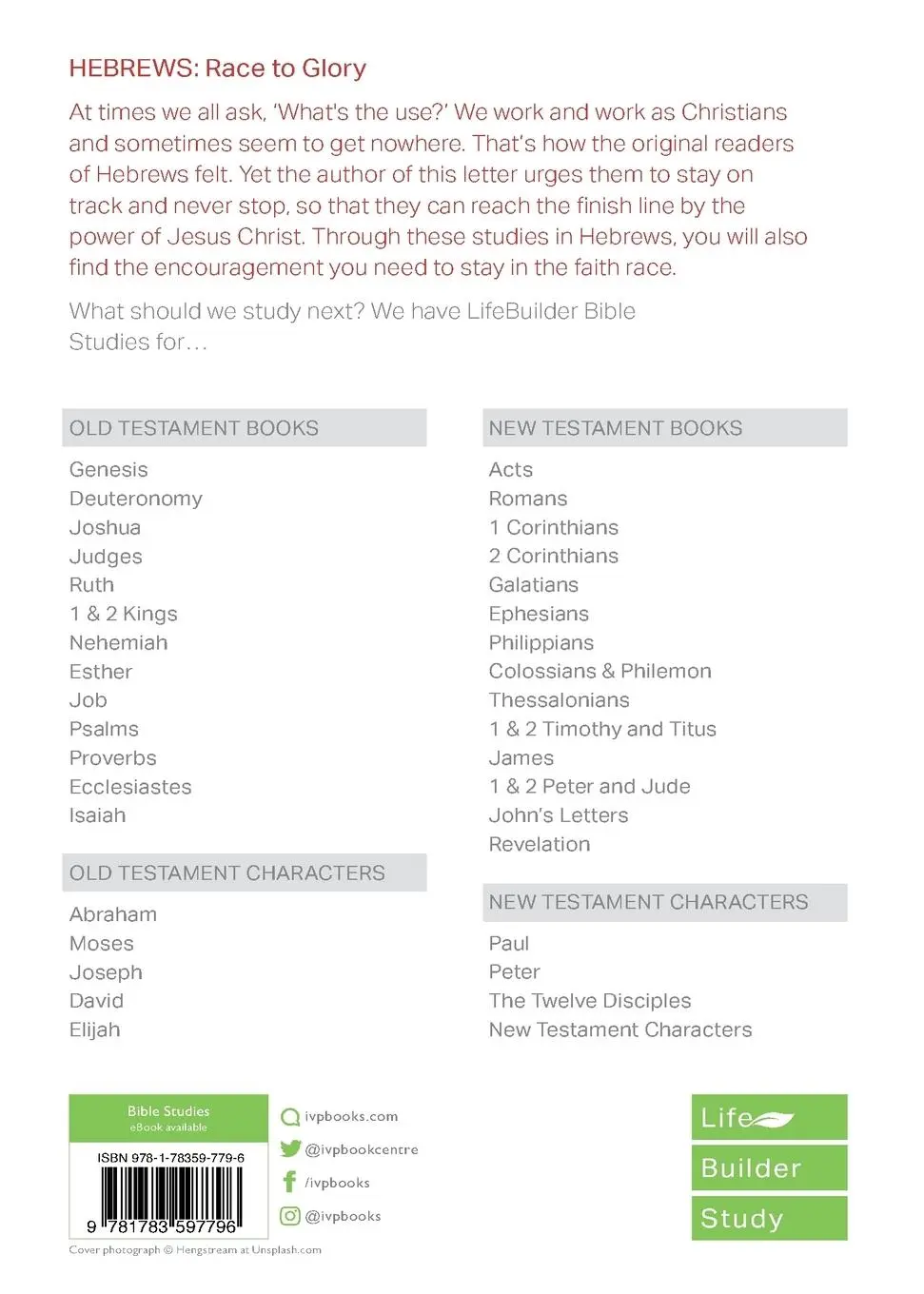 Rückseite: 9781783597796 | Hebrews (Lifebuilder Study Guides) | Race to Glory | James Reapsome