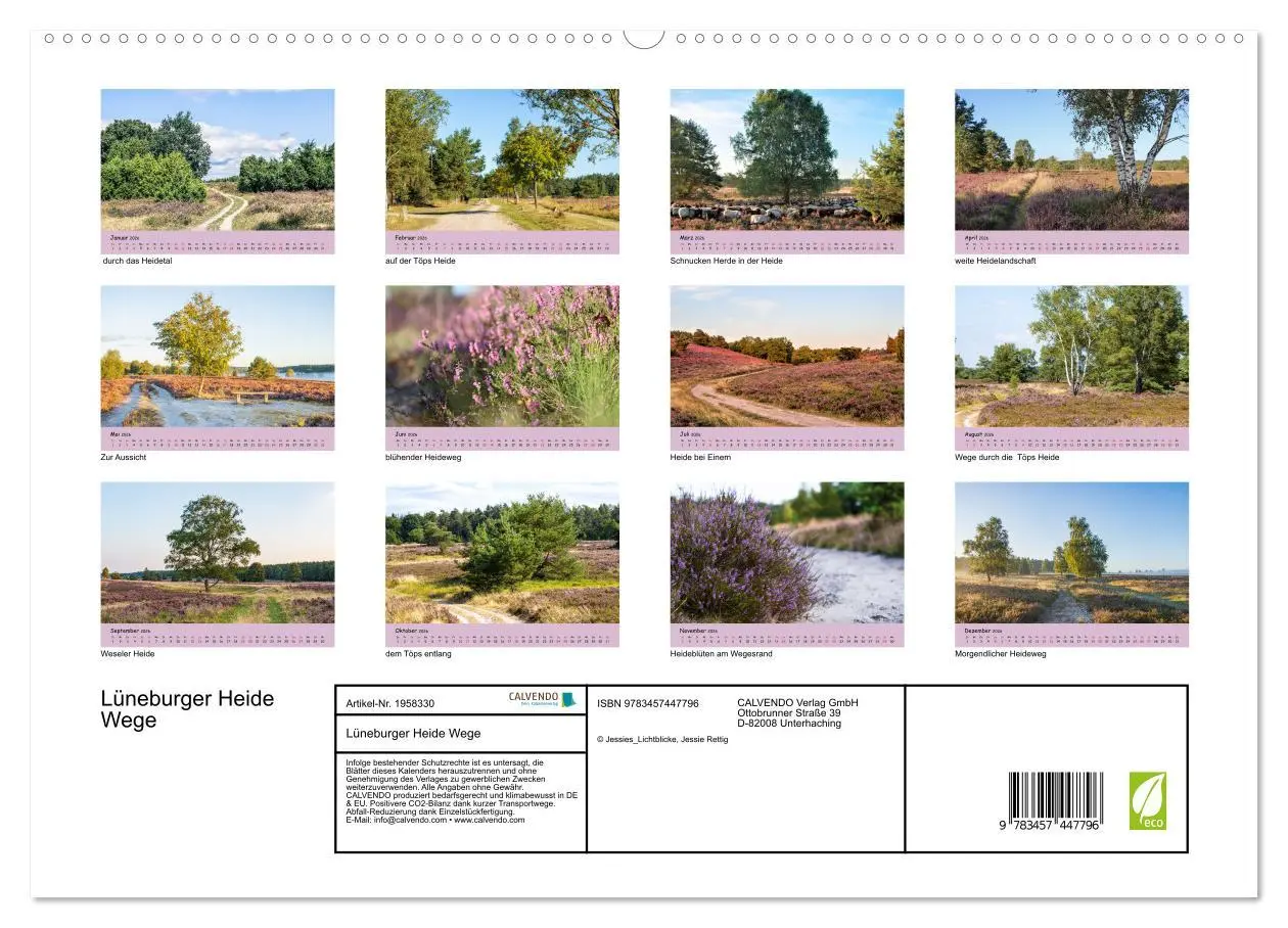 Bild: 9783457447796 | Lüneburger Heide Wege (hochwertiger Premium Wandkalender 2026 DIN...
