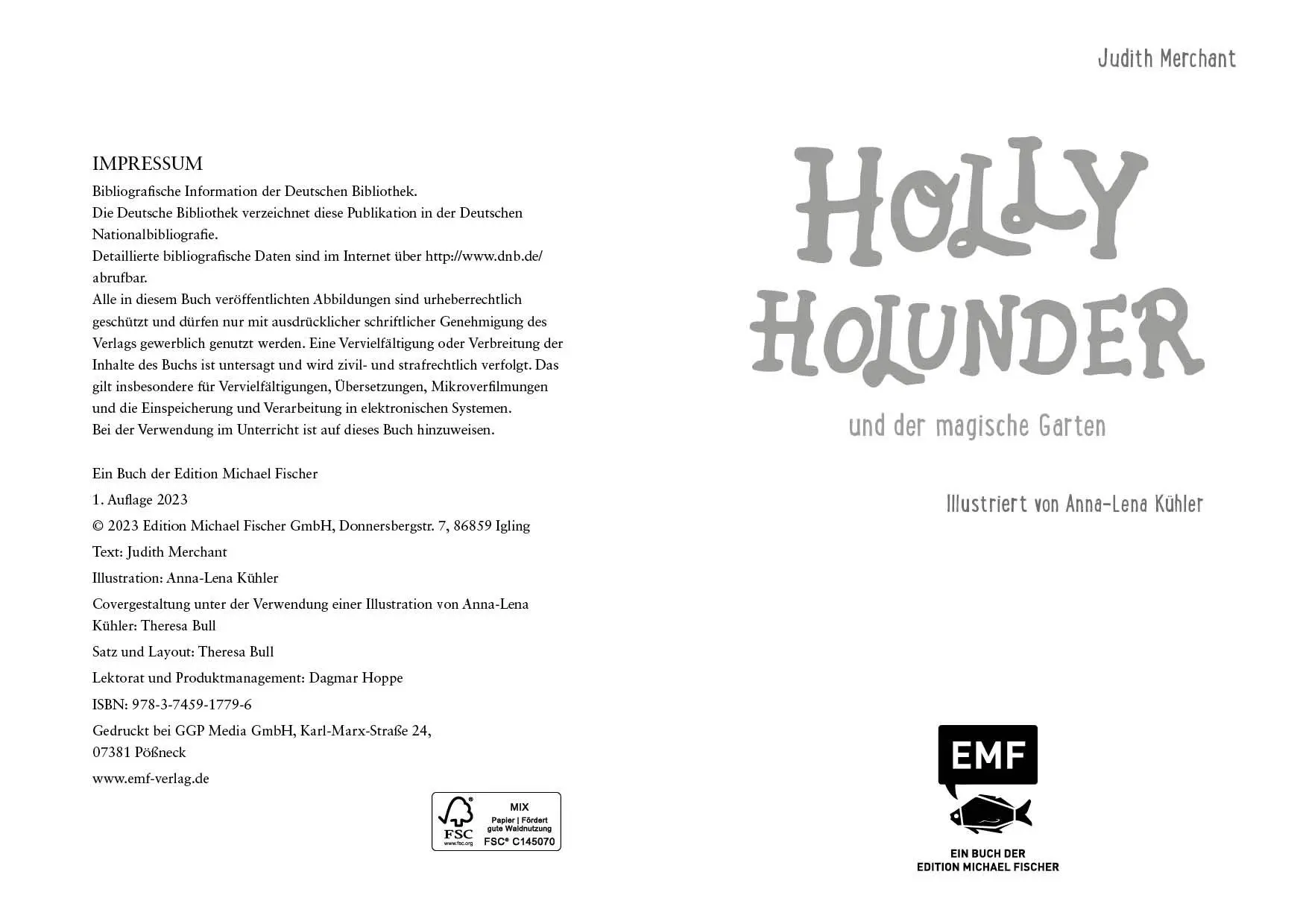 Bild: 9783745917796 | Holly Holunder und der magische Garten | Judith Merchant | Buch | 2023