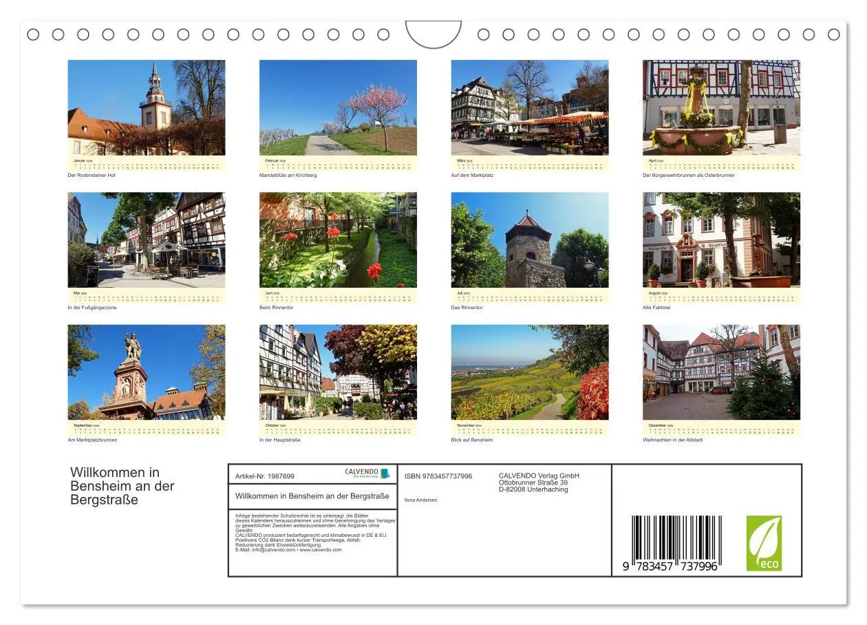 Bild: 9783457737996 | Willkommen in Bensheim an der Bergstraße (Wandkalender 2026 DIN A4...