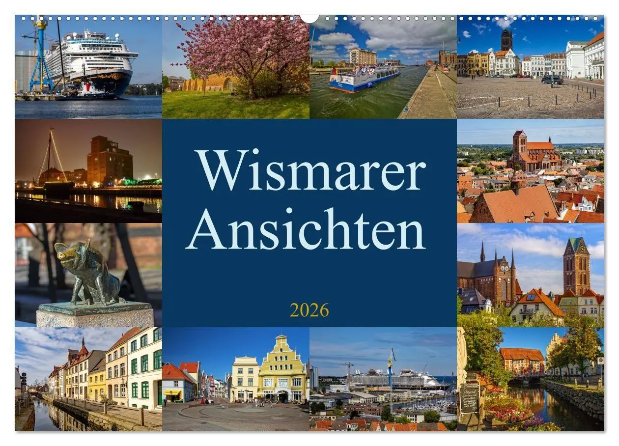 Cover: 9783516067996 | Wismarer Ansichten 2026 (Wandkalender 2026 DIN A2 quer), CALVENDO...