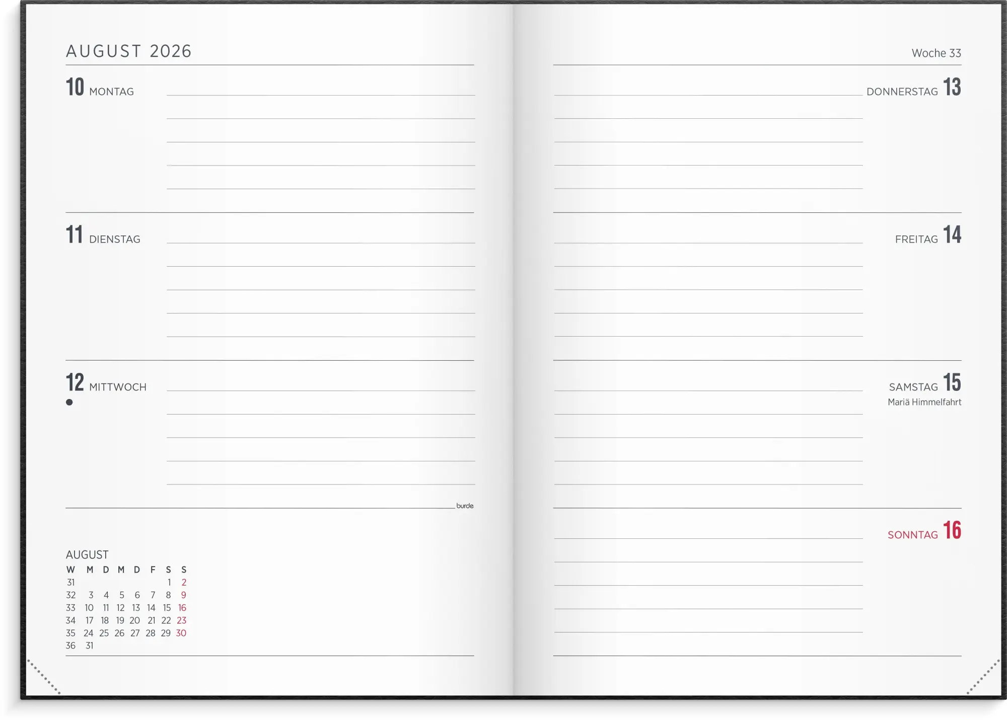 Bild: 7340188008096 | Kalender 26/27 Senator A5 Vega Schwarz | Schuljahresplaner 2026/2027