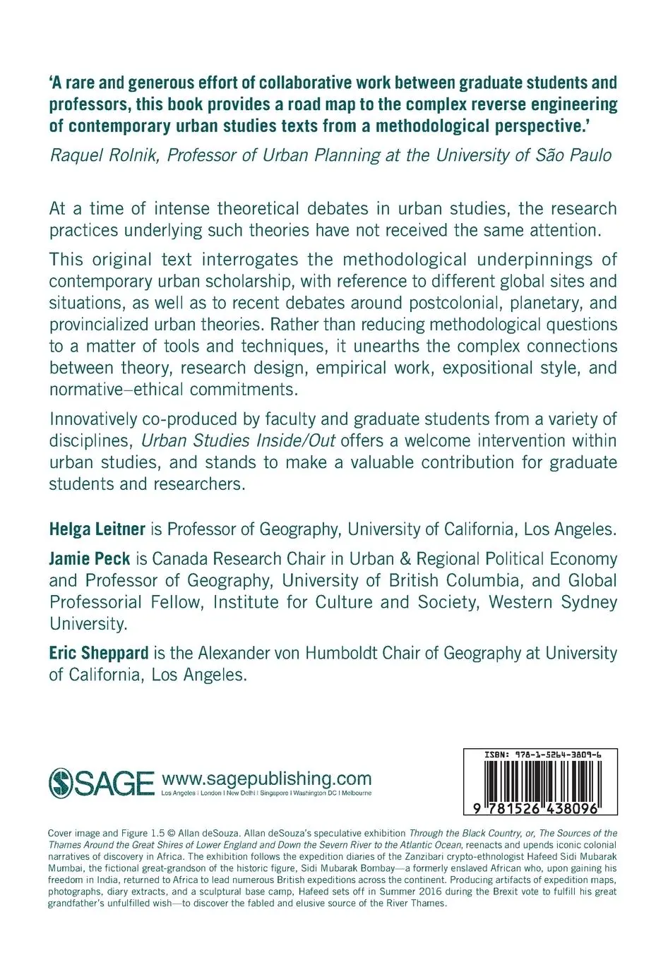 Rückseite: 9781526438096 | Urban Studies Inside/Out | Theory, Method, Practice | Leitner (u. a.)