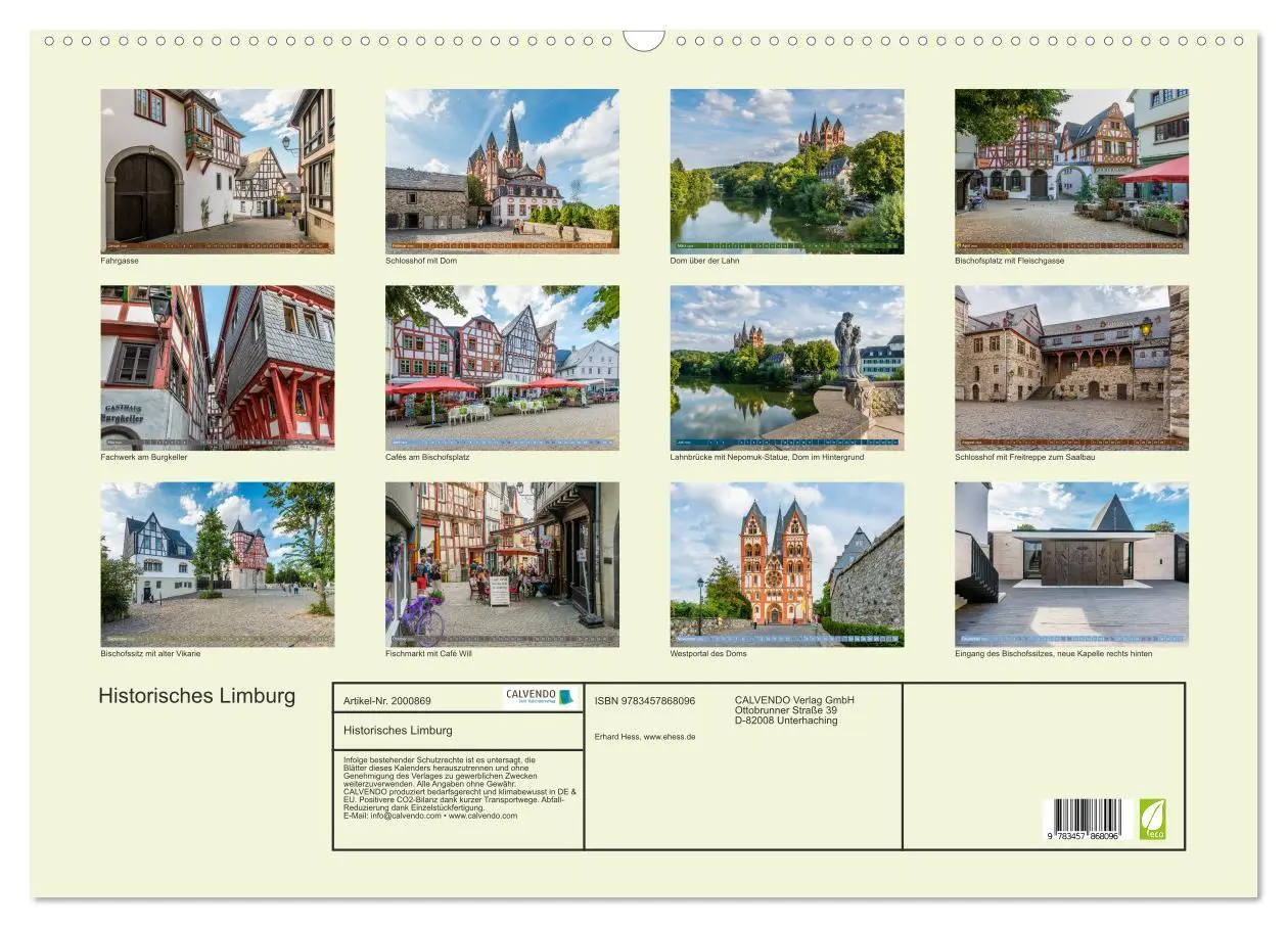 Bild: 9783457868096 | Historisches Limburg (Wandkalender 2026 DIN A2 quer), CALVENDO...