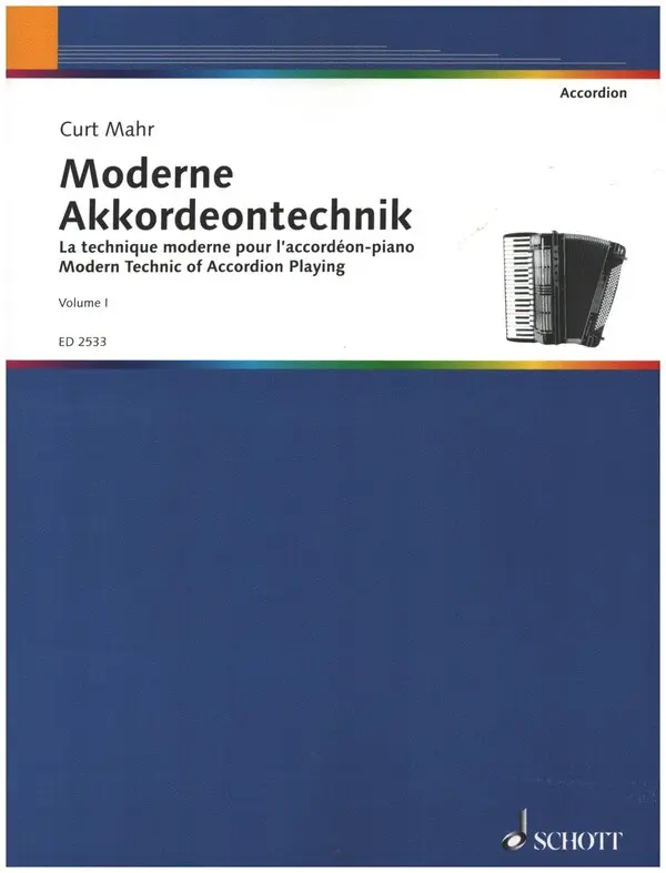 Cover: 9790001038096 | Moderne Akkordeon Technik 1 | Curt Mahr | Buch | Schott Music