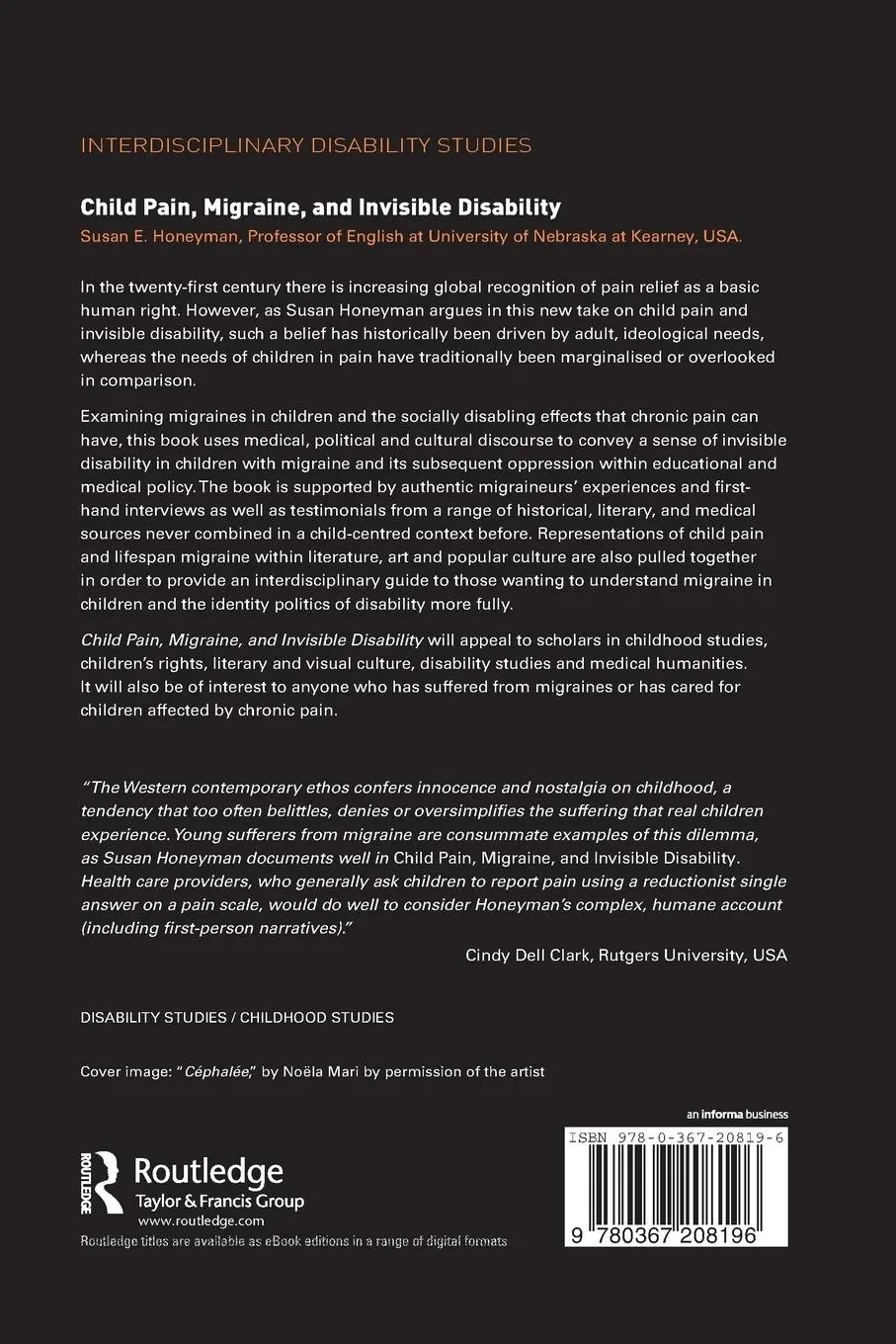 Rückseite: 9780367208196 | Child Pain, Migraine, and Invisible Disability | Susan Honeyman | Buch