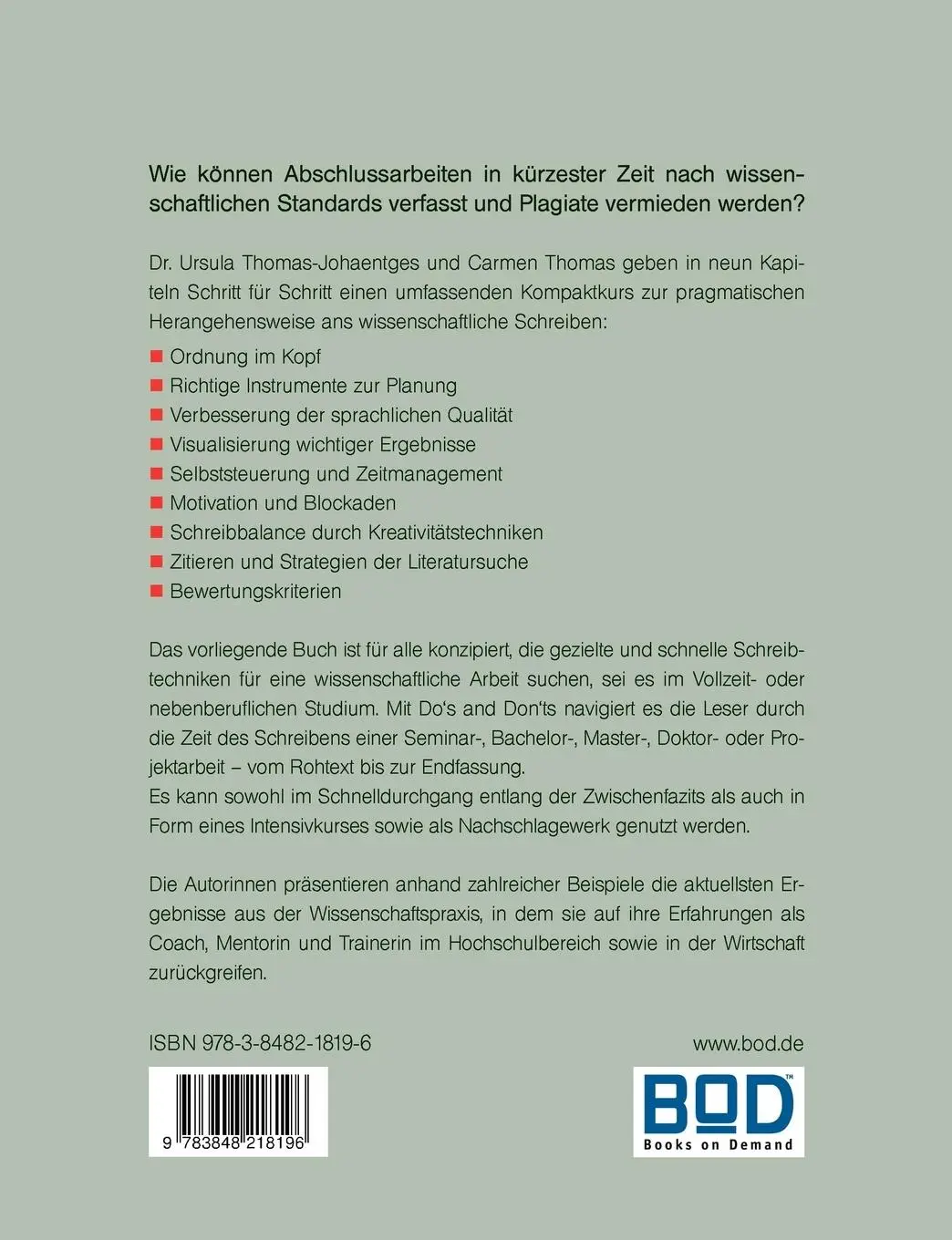 Rückseite: 9783848218196 | Dein Schreib-Coach! Bachelor-, Master-, Doktor- und Projektarbeit