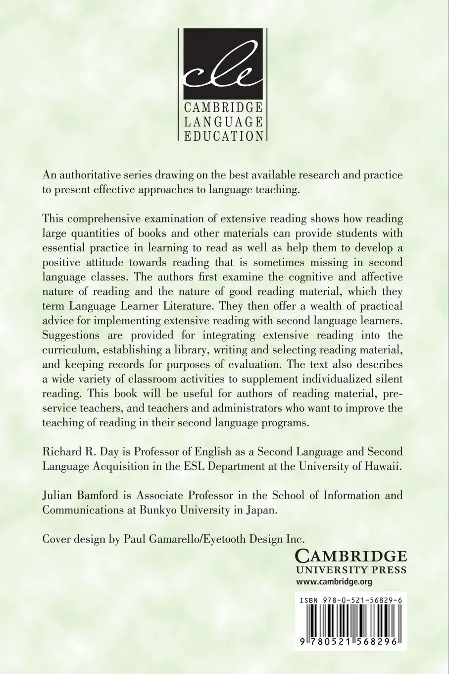Rückseite: 9780521568296 | Extensive Reading in the Second Language Classroom | Day (u. a.)