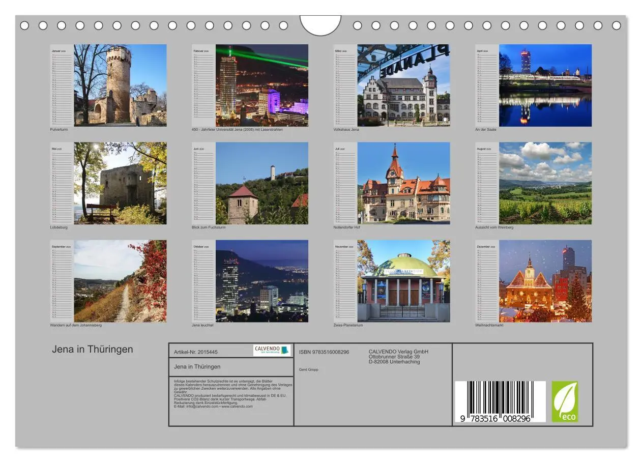 Bild: 9783516008296 | Jena in Thüringen (Wandkalender 2026 DIN A4 quer), CALVENDO...
