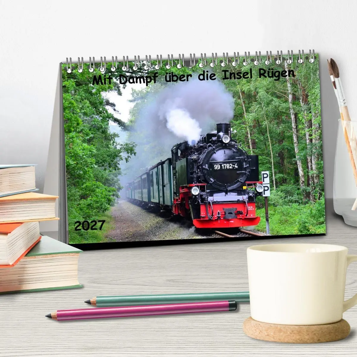 Bild: 9783569718296 | Mit Dampf über die Insel Rügen (Tischkalender 2027 DIN A5 quer),...