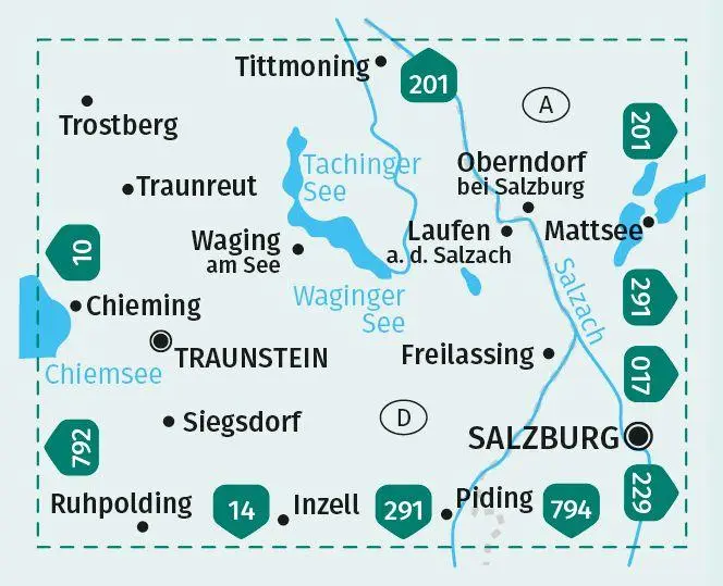 Bild: 9783991218296 | KOMPASS Wanderkarte 16 Traunstein, Waginger See 1:50.000 | 2 Bde/Tle