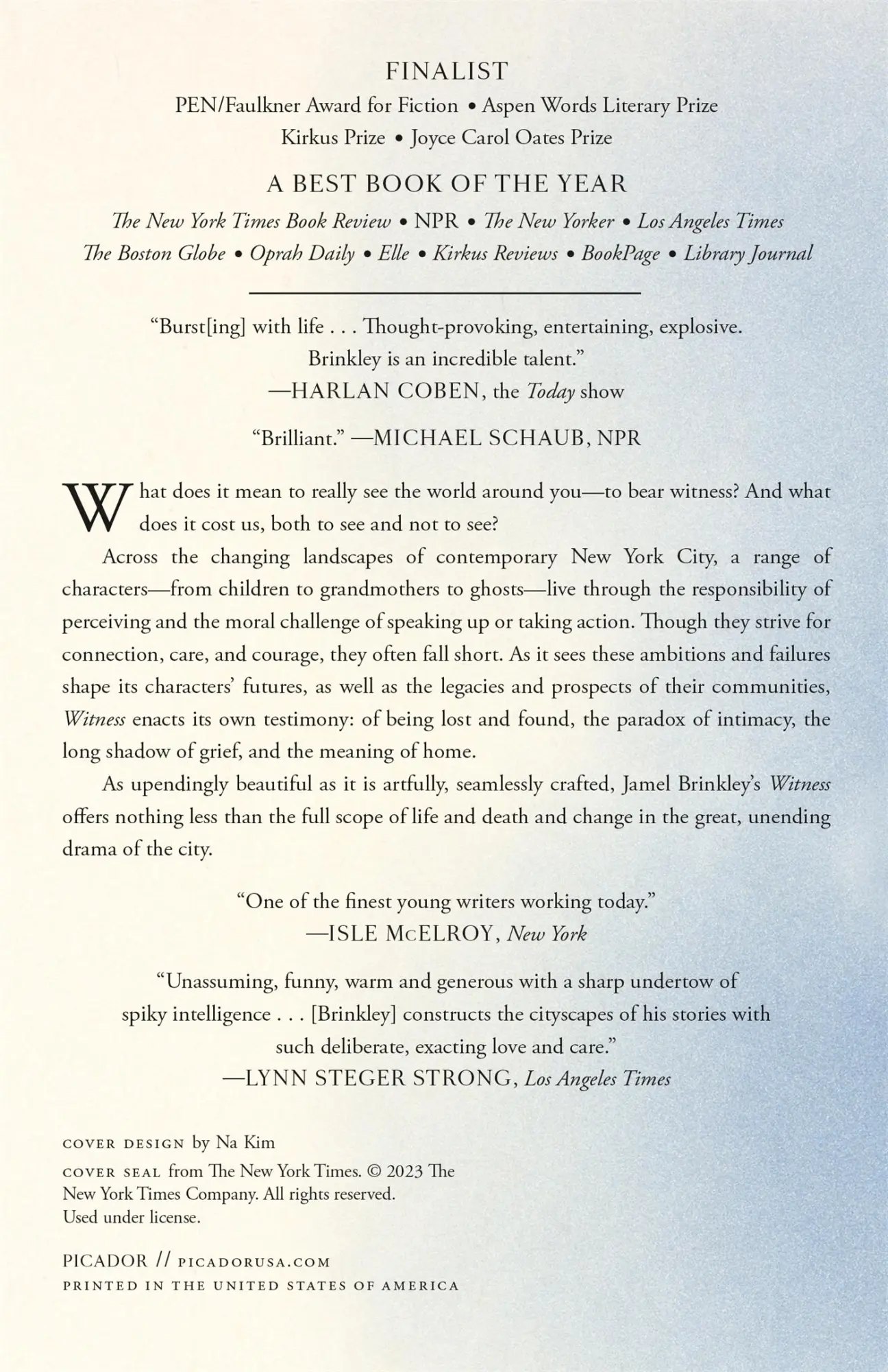 Rückseite: 9781250338396 | Witness | Jamel Brinkley | Taschenbuch | 240 S. | Englisch | 2024