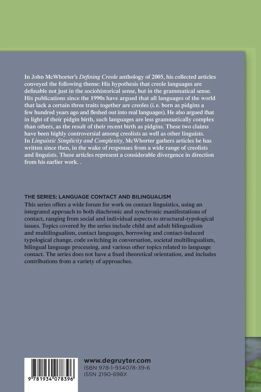 Rückseite: 9781934078396 | Linguistic Simplicity and Complexity | Why Do Languages Undress? | X