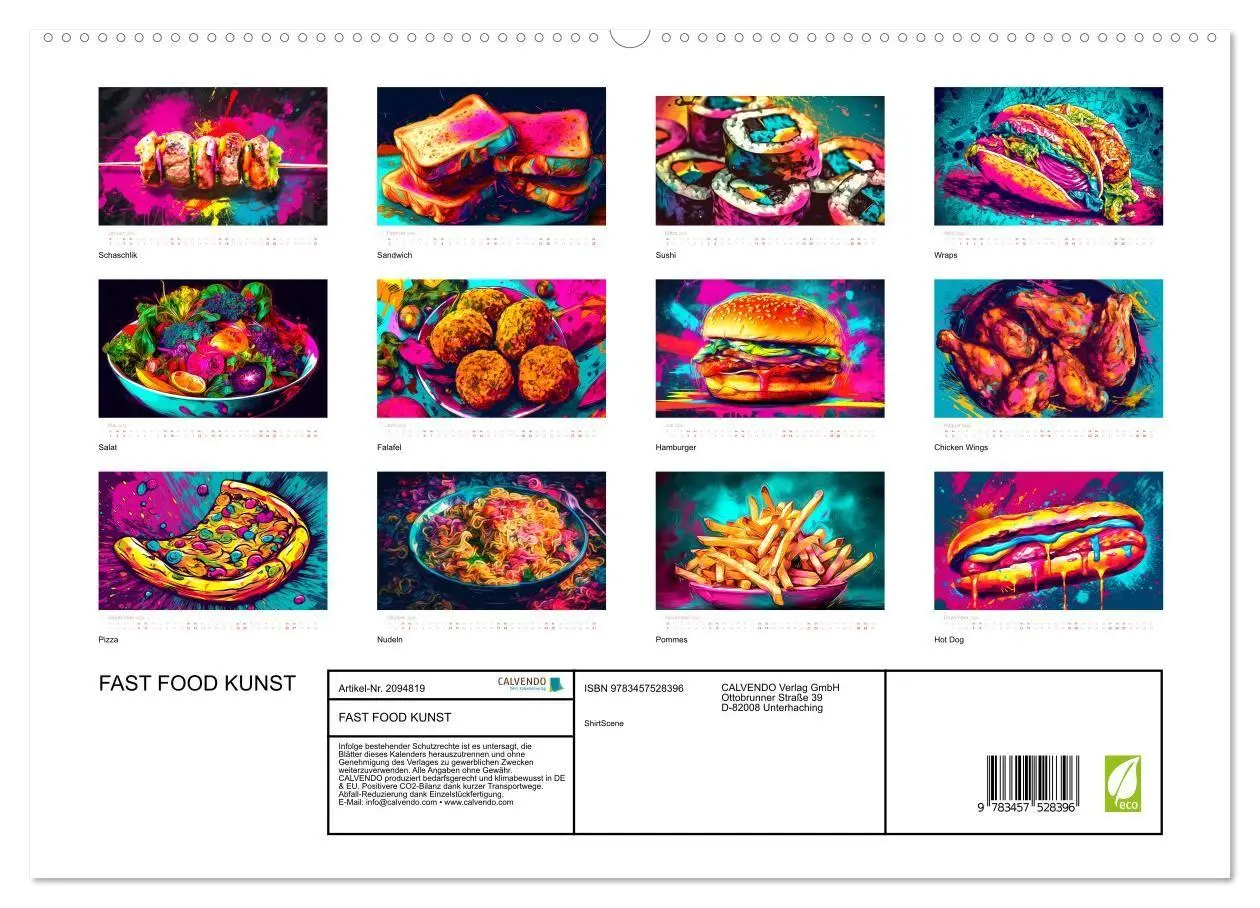 Bild: 9783457528396 | FAST FOOD KUNST (hochwertiger Premium Wandkalender 2026 DIN A2...