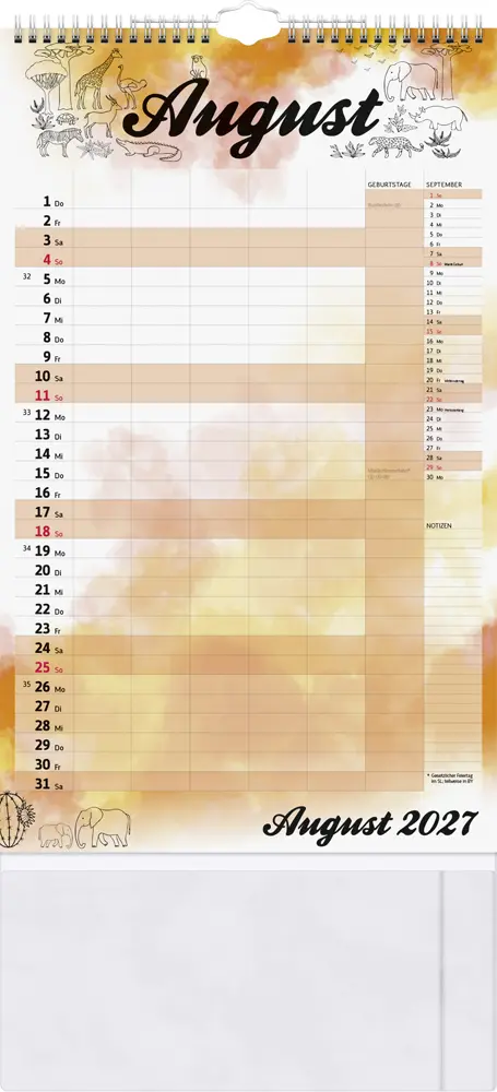 Bild: 4061947158496 | Familienkalender 2027 Aquarell, 250×415 mm | Kalender | Deutsch | 2027