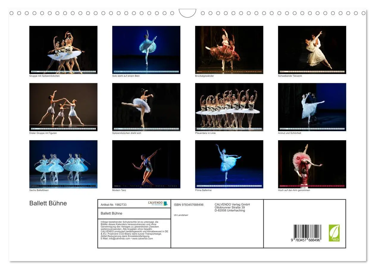 Bild: 9783457688496 | Ballett Bühne (Wandkalender 2026 DIN A3 quer), CALVENDO Monatskalender