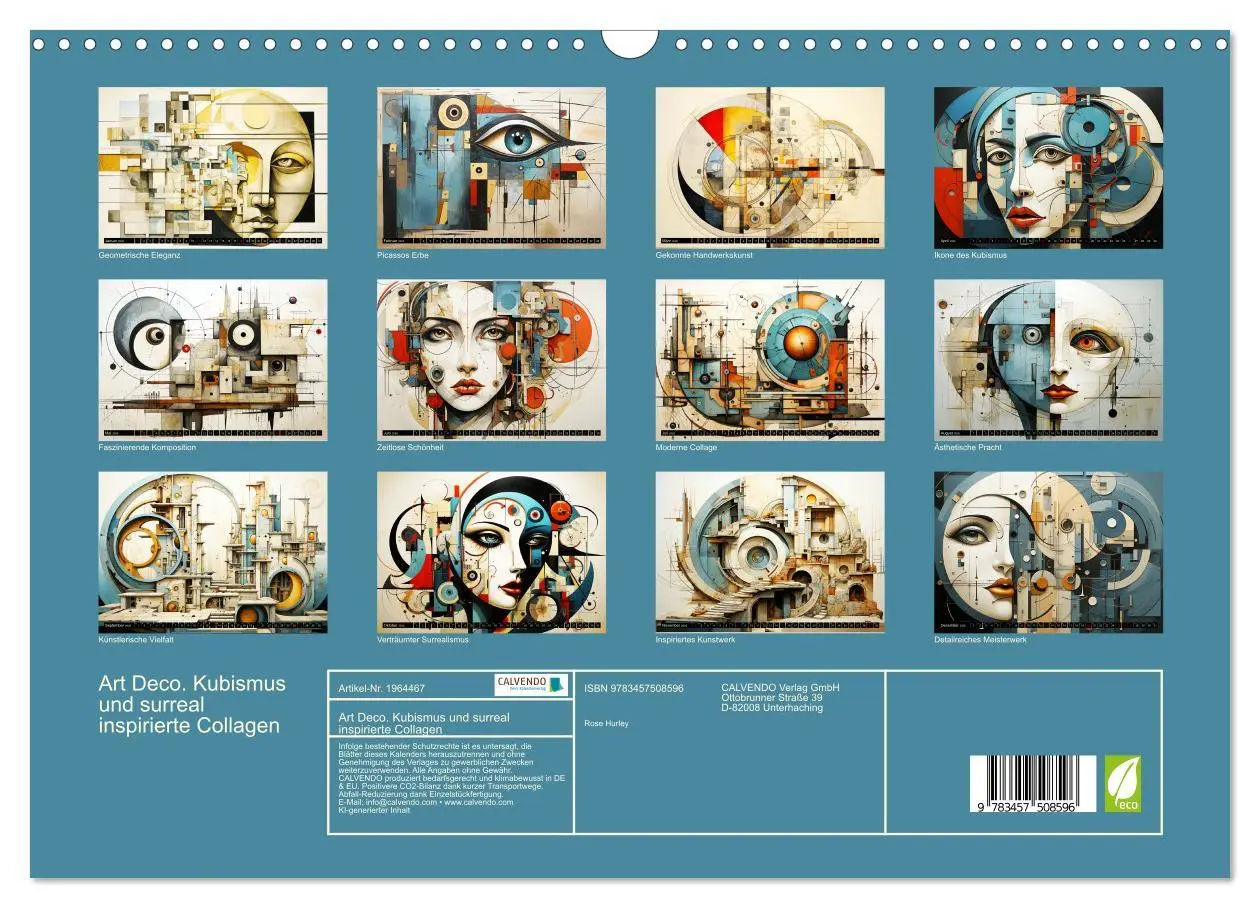 Bild: 9783457508596 | Art Deco. Kubismus und surreal inspirierte Collagen (Wandkalender...