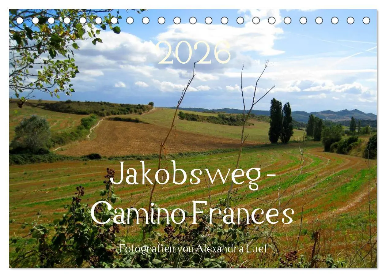 Cover: 9783516078596 | Jakobsweg - Camino Frances (Tischkalender 2026 DIN A5 quer),...