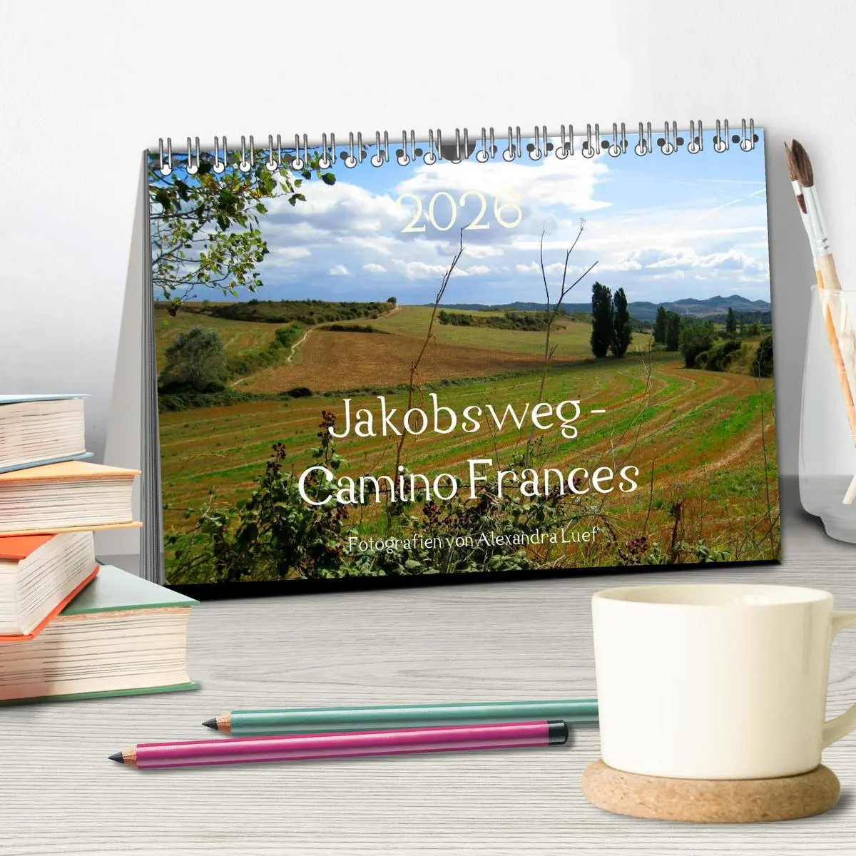 Bild: 9783516078596 | Jakobsweg - Camino Frances (Tischkalender 2026 DIN A5 quer),...