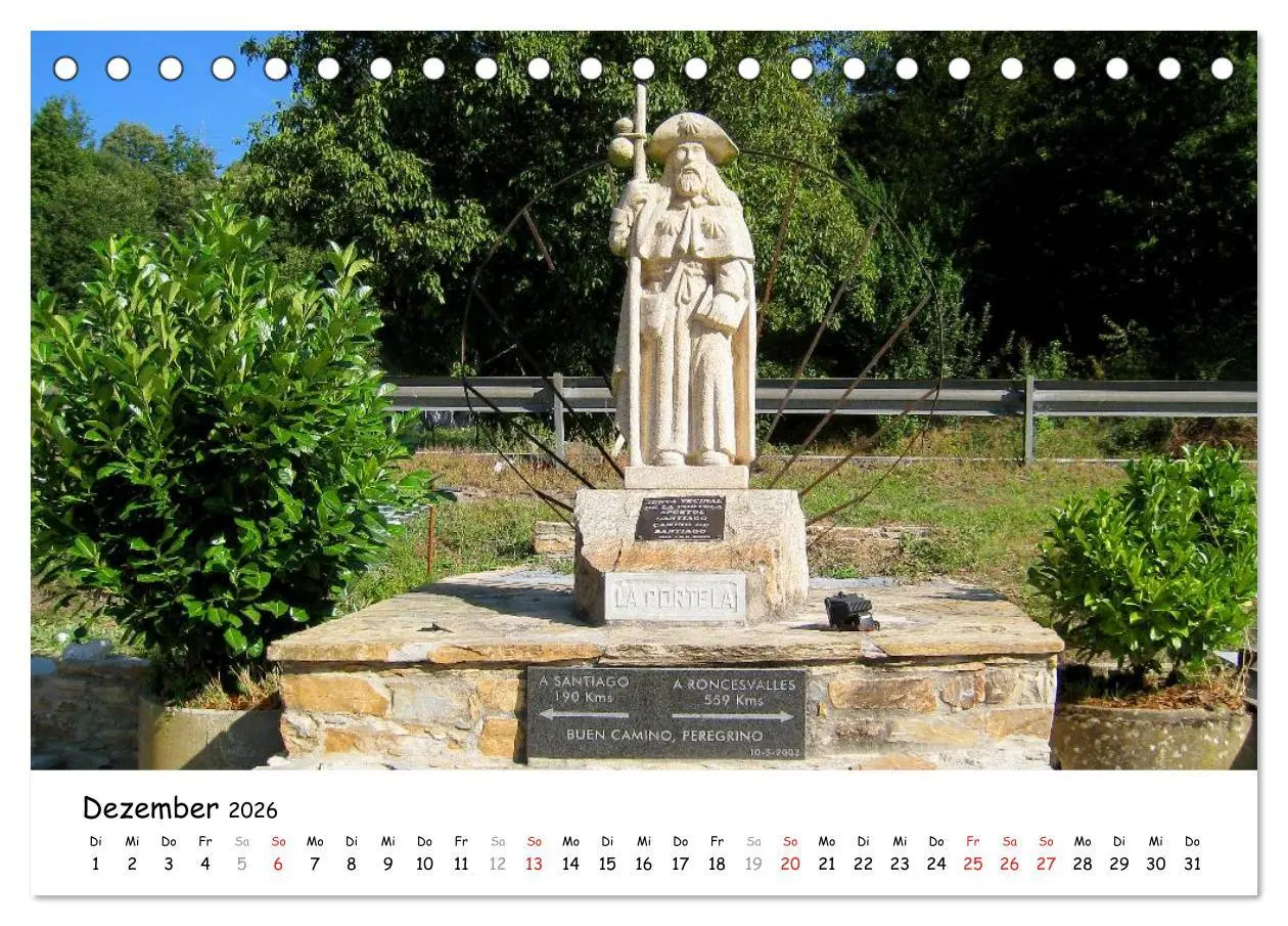 Bild: 9783516078596 | Jakobsweg - Camino Frances (Tischkalender 2026 DIN A5 quer),...