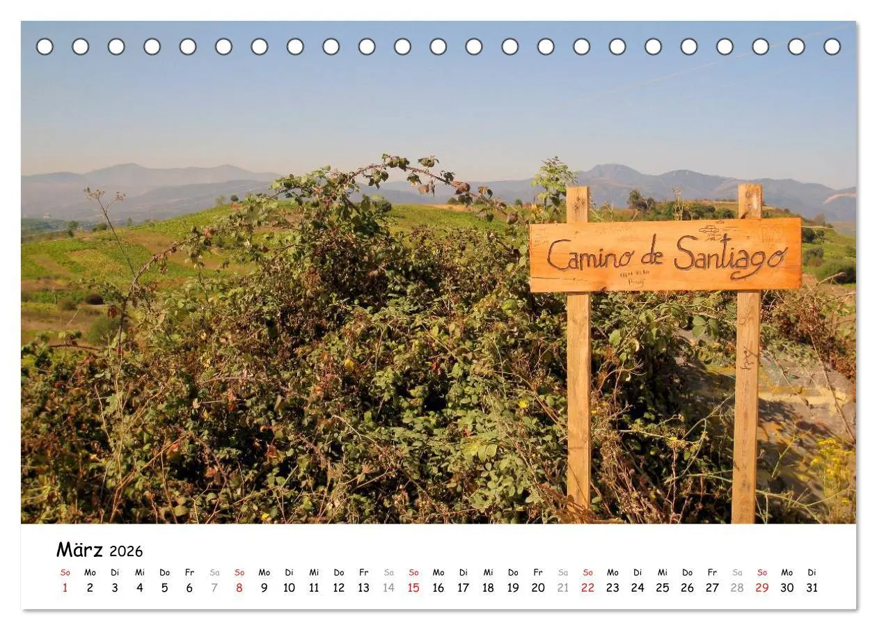 Bild: 9783516078596 | Jakobsweg - Camino Frances (Tischkalender 2026 DIN A5 quer),...