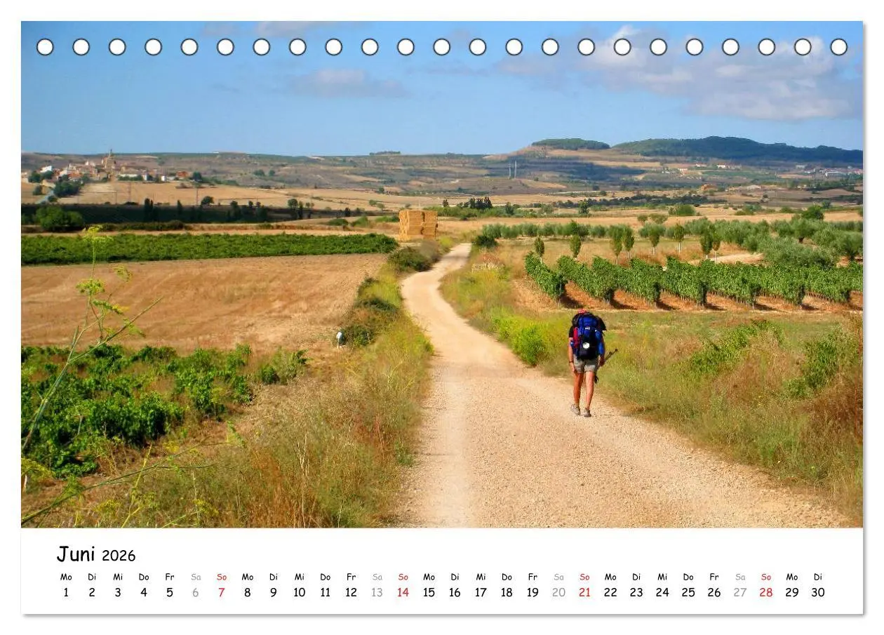 Bild: 9783516078596 | Jakobsweg - Camino Frances (Tischkalender 2026 DIN A5 quer),...