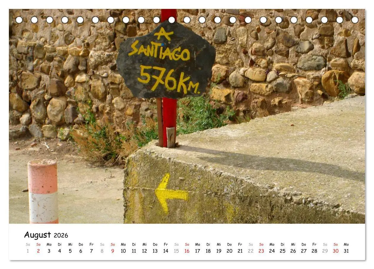 Bild: 9783516078596 | Jakobsweg - Camino Frances (Tischkalender 2026 DIN A5 quer),...