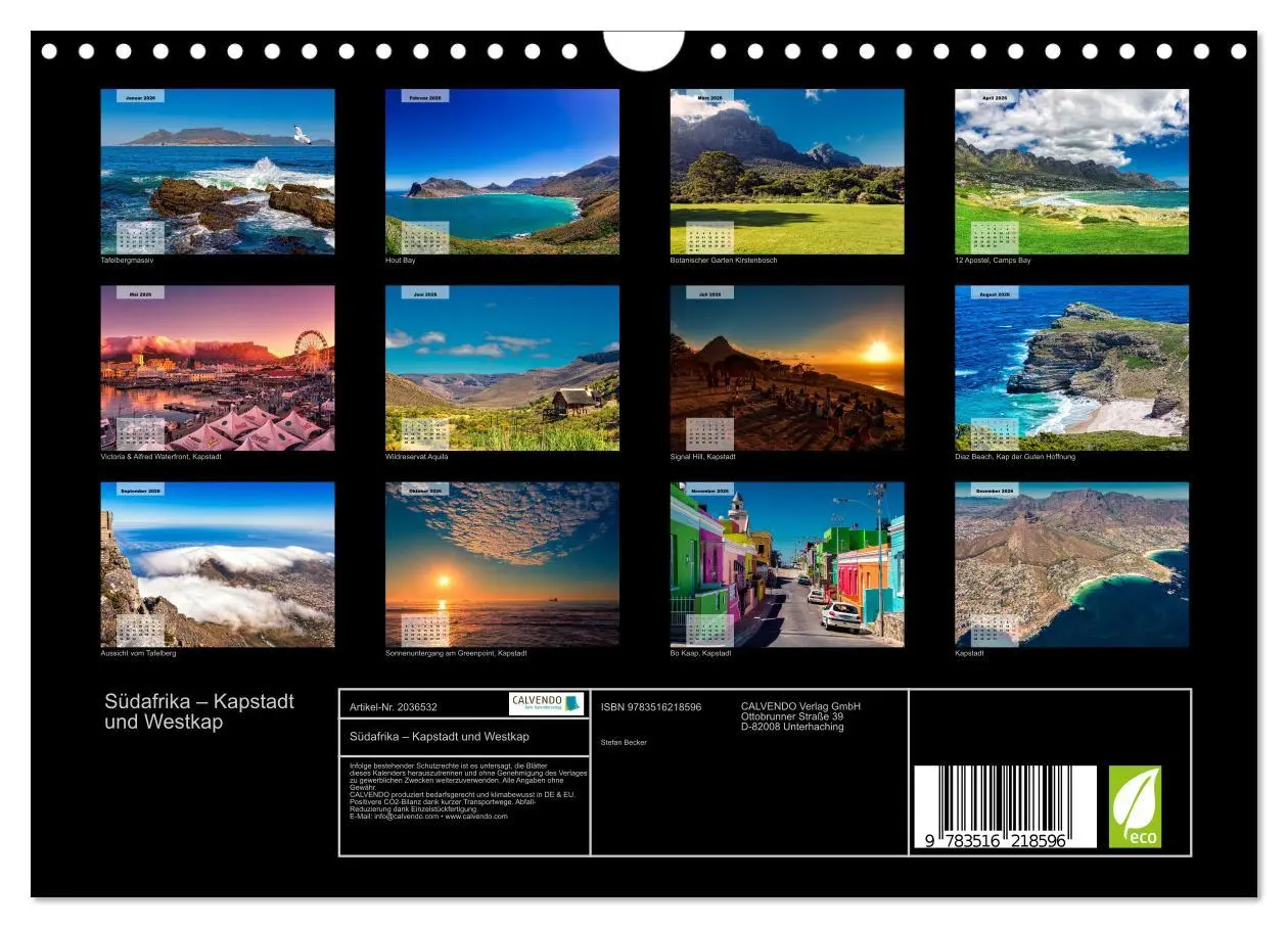 Bild: 9783516218596 | Südafrika - Kapstadt und Westkap (Wandkalender 2026 DIN A4 quer),...