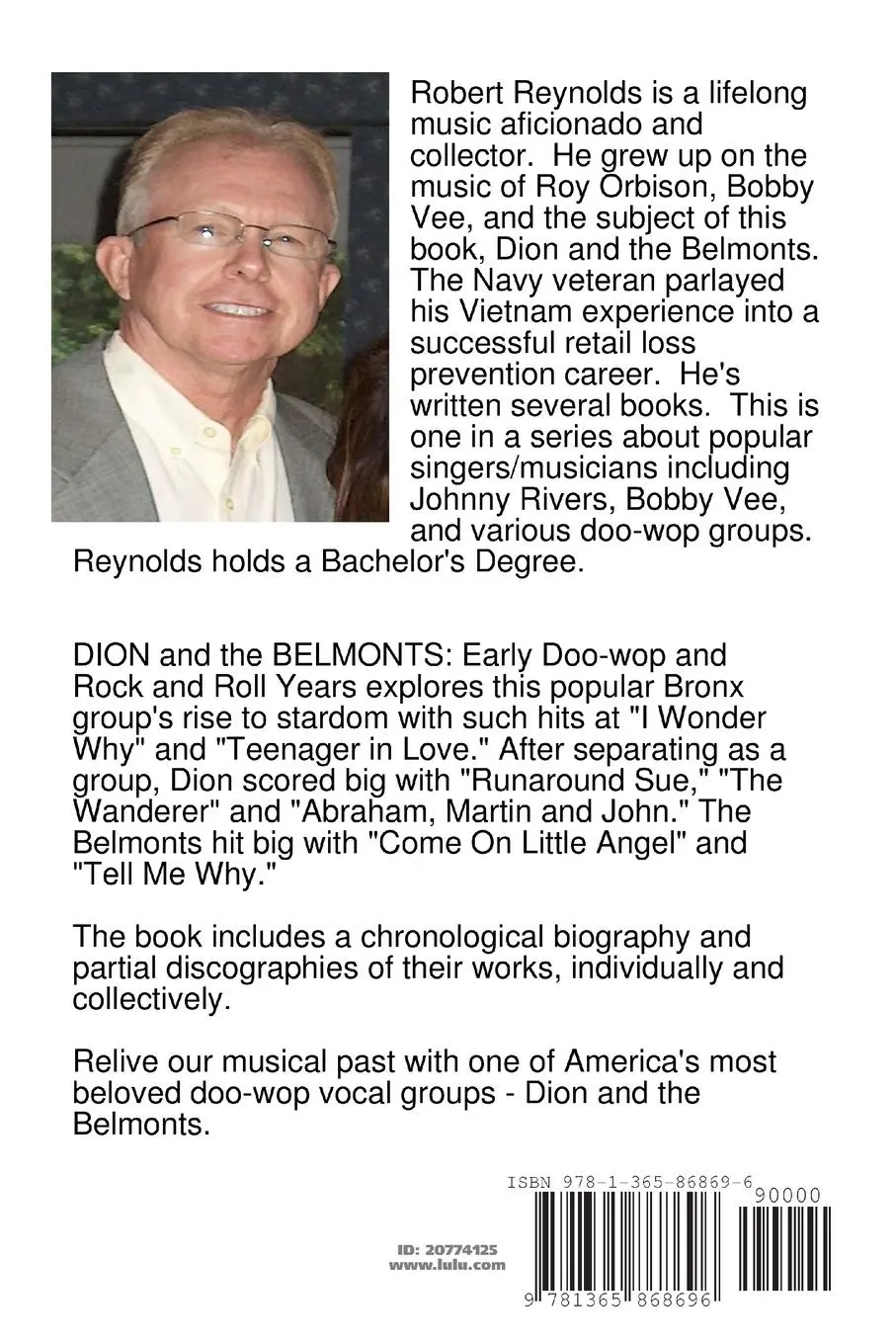 Rückseite: 9781365868696 | Dion and the Belmonts | Early Doo-wop and Rock and Roll Years | Buch