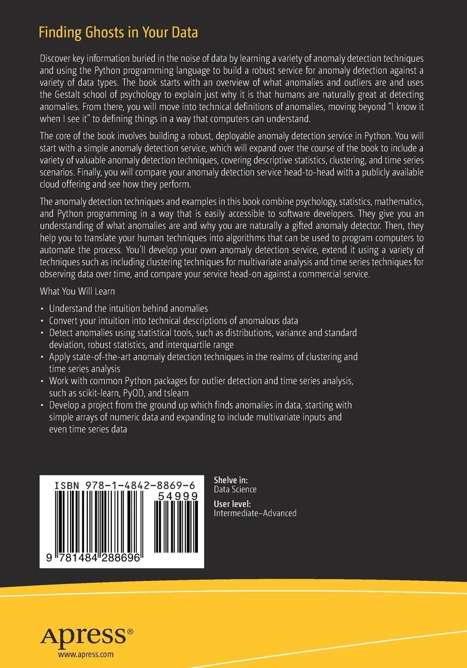 Rückseite: 9781484288696 | Finding Ghosts in Your Data | Kevin Feasel | Taschenbuch | xx | 2022