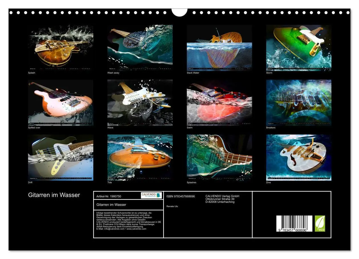 Bild: 9783457668696 | Gitarren im Wasser (Wandkalender 2026 DIN A3 quer), CALVENDO...