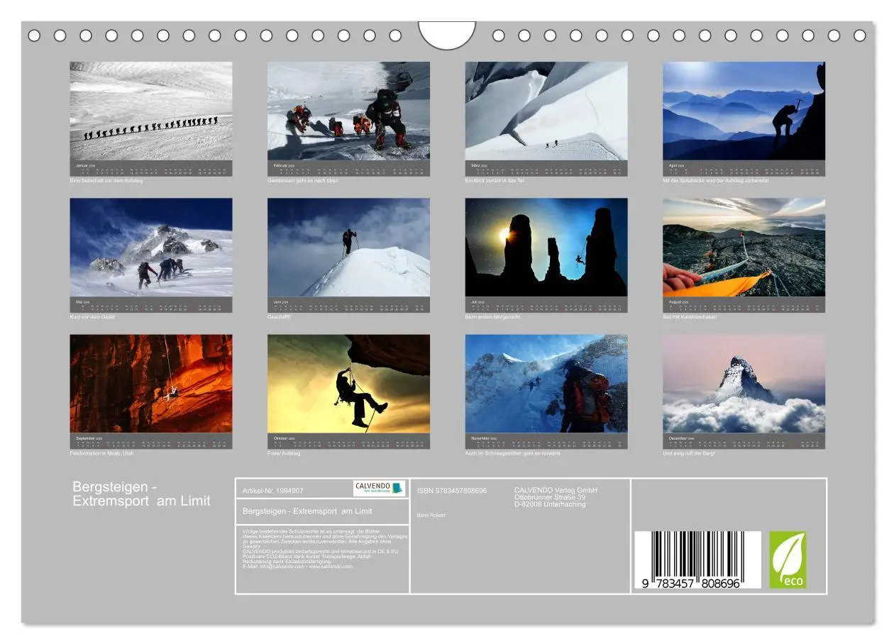 Bild: 9783457808696 | Bergsteigen - Extremsport am Limit (Wandkalender 2026 DIN A4 quer),...