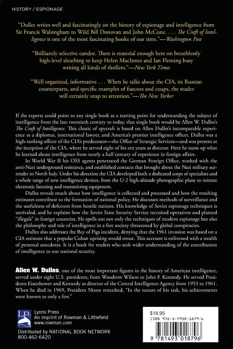 Rückseite: 9781493018796 | The Craft of Intelligence | Allen Dulles | Taschenbuch | Englisch