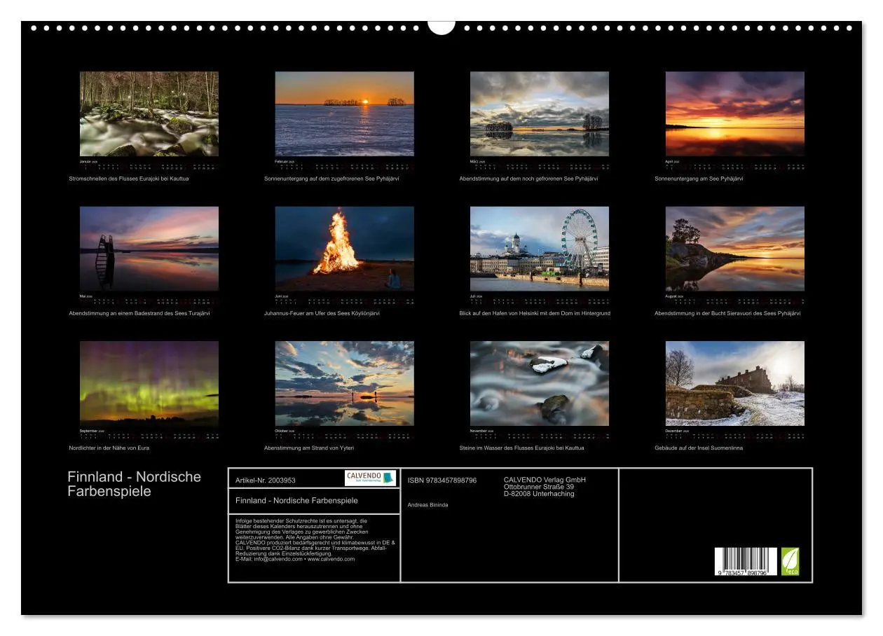 Bild: 9783457898796 | Finnland - Nordische Farbenspiele (Wandkalender 2026 DIN A2 quer),...