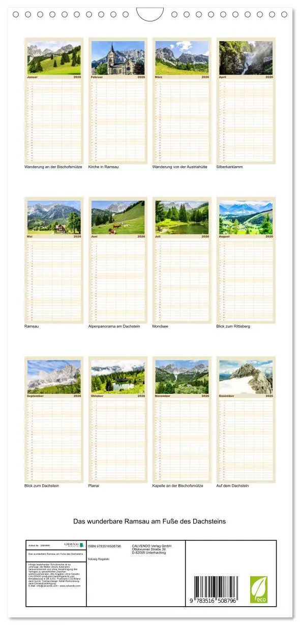 Bild: 9783516508796 | Familienplaner 2026 - Das wunderbare Ramsau am Fuße des Dachsteins...