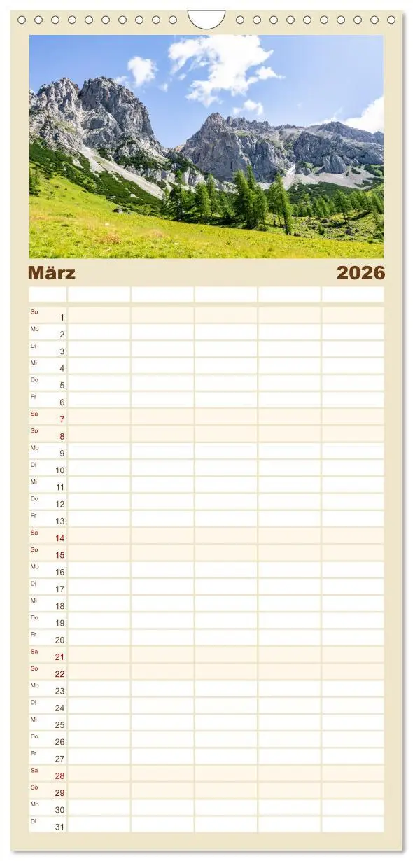 Bild: 9783516508796 | Familienplaner 2026 - Das wunderbare Ramsau am Fuße des Dachsteins...
