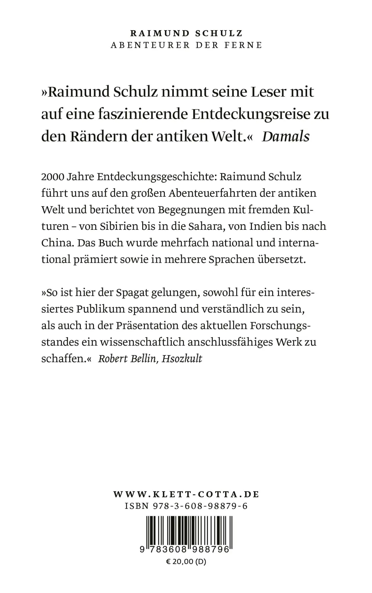 Rückseite: 9783608988796 | Abenteurer der Ferne | Raimund Schulz | Taschenbuch | 656 S. | Deutsch