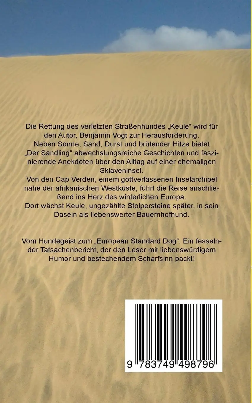 Rückseite: 9783749498796 | Der Sandling | Benjamin Vogt | Taschenbuch | 156 S. | Deutsch | 2019