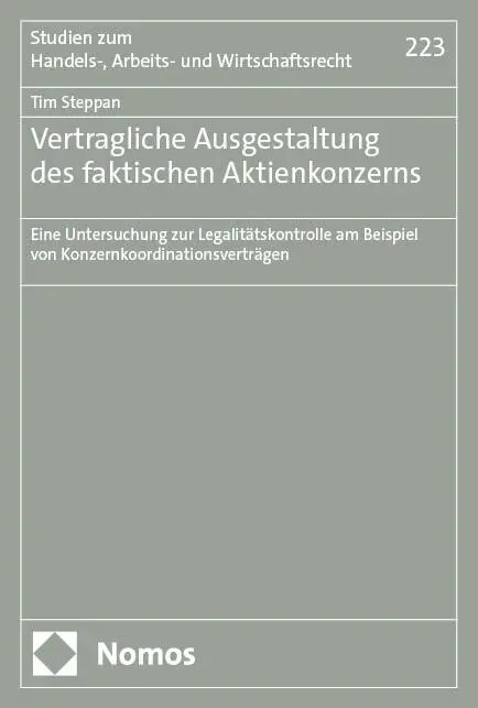 Cover: 9783756018796 | Vertragliche Ausgestaltung des faktischen Aktienkonzerns | Tim Steppan