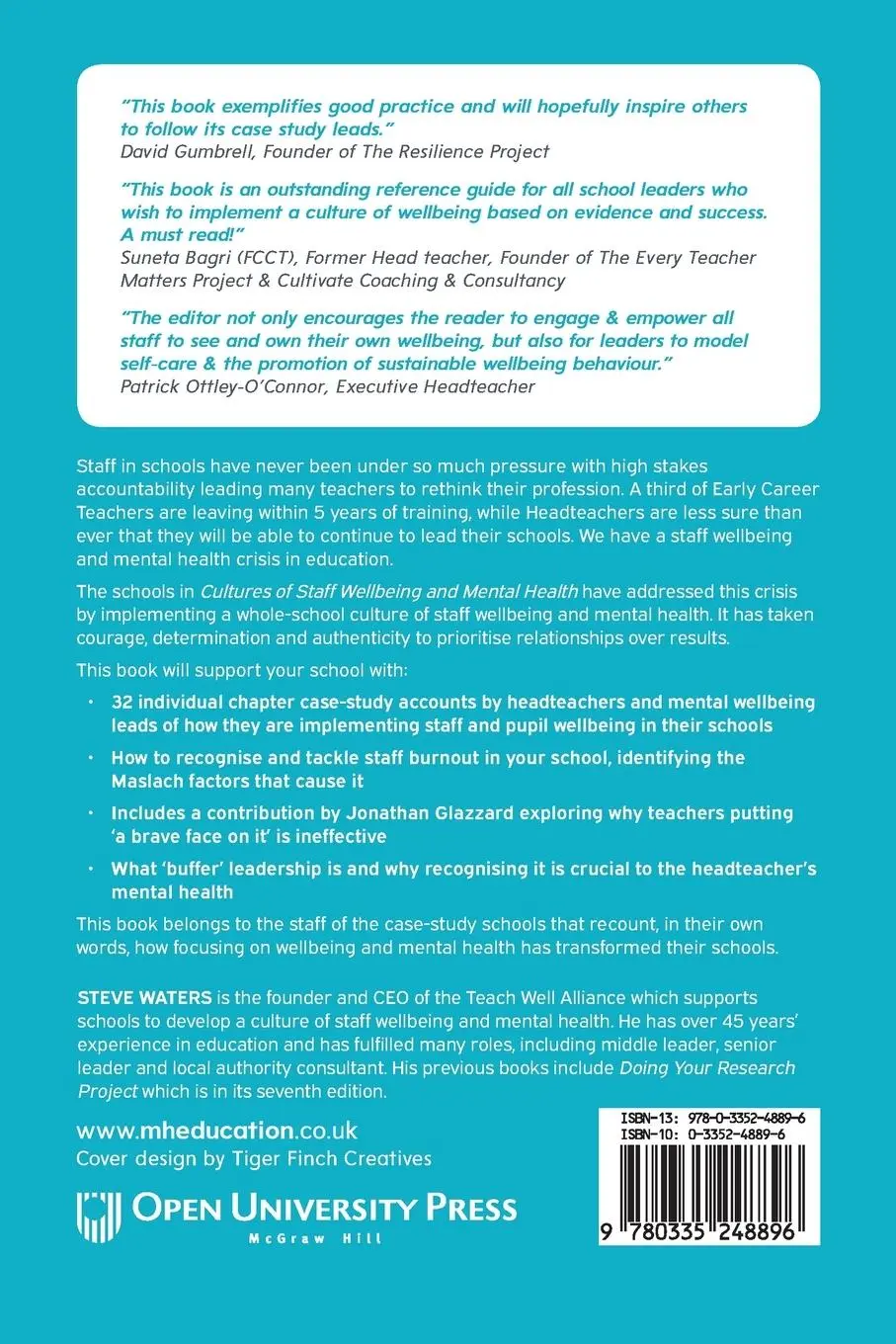Rückseite: 9780335248896 | Cultures of Staff Wellbeing and Mental Health in Schools:...