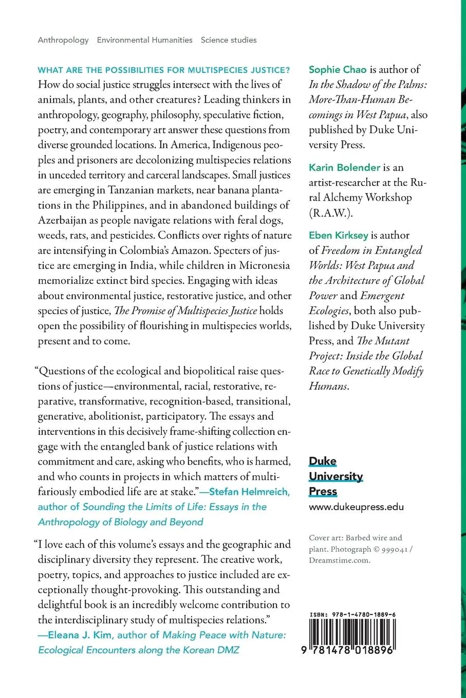 Rückseite: 9781478018896 | The Promise of Multispecies Justice | Sophie Chao | Taschenbuch | 2022