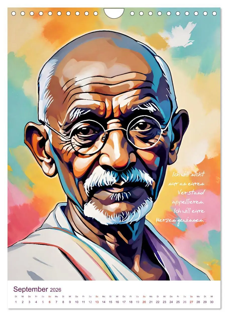 Bild: 9783457268896 | Mahatma Gandhi (Wandkalender 2026 DIN A4 hoch), CALVENDO...
