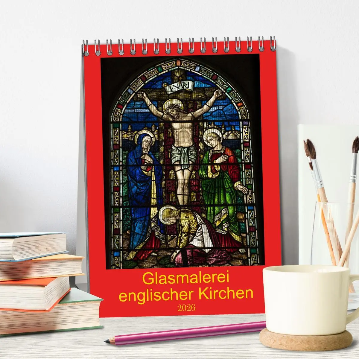 Bild: 9783516288896 | Glasmalerei englischer Kirchen (Tischkalender 2026 DIN A5 hoch),...