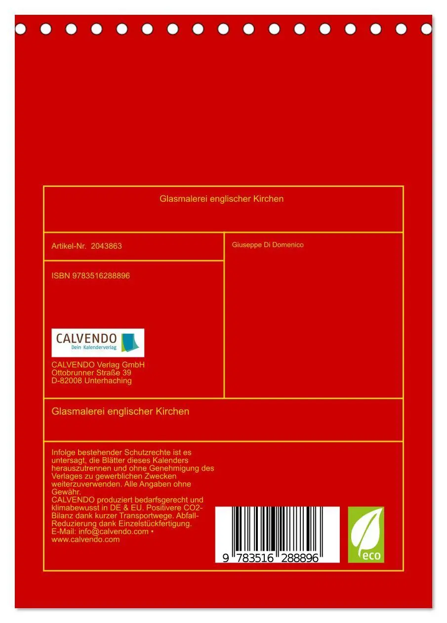 Bild: 9783516288896 | Glasmalerei englischer Kirchen (Tischkalender 2026 DIN A5 hoch),...