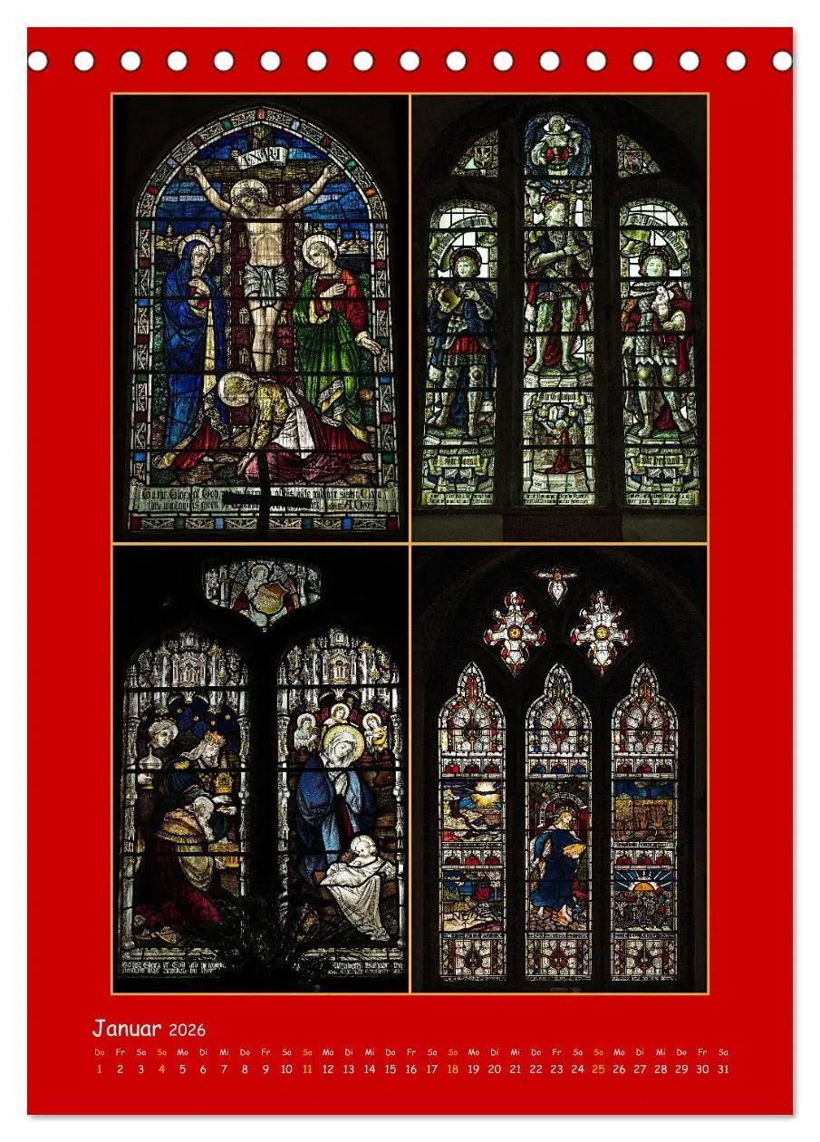 Bild: 9783516288896 | Glasmalerei englischer Kirchen (Tischkalender 2026 DIN A5 hoch),...