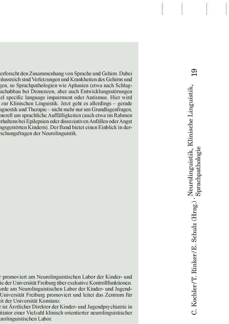 Rückseite: 9783631718896 | Neurolinguistik, Klinische Linguistik, Sprachpathologie | Taschenbuch