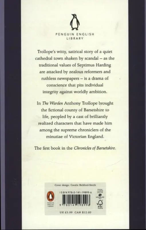 Rückseite: 9780141198996 | The Warden | Anthony Trollope | Taschenbuch | Kartoniert / Broschiert