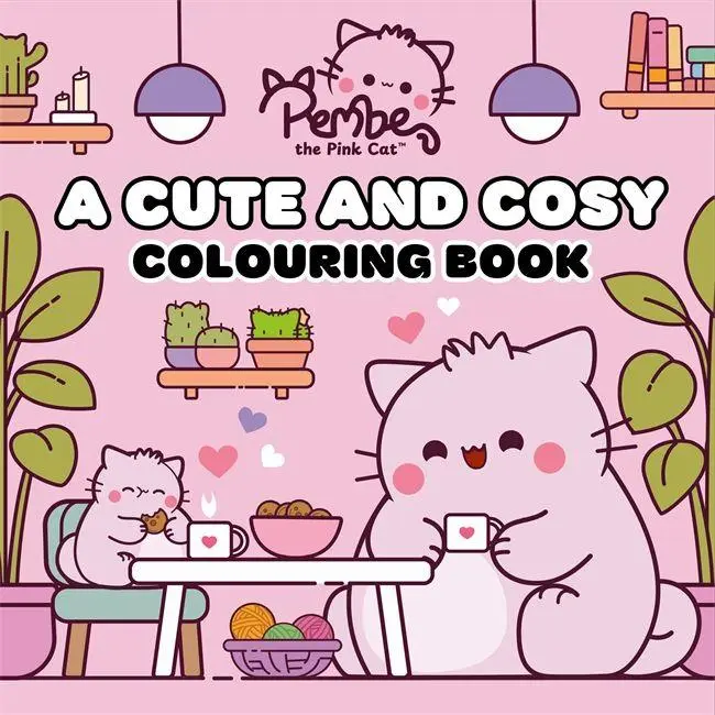 Pembe the Pink Cat: A Cute and Cosy Colouring Book