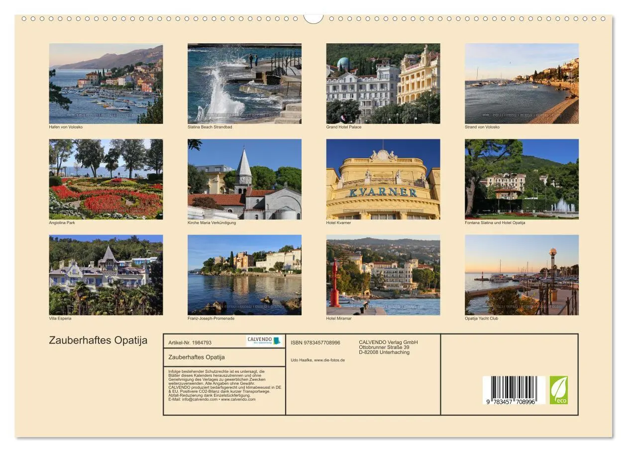 Bild: 9783457708996 | Zauberhaftes Opatija (hochwertiger Premium Wandkalender 2026 DIN A2...