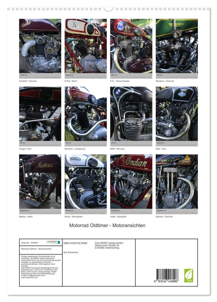 Bild: 9783516418996 | Motorrad Oldtimer - Motoransichten (hochwertiger Premium...